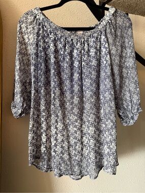 Silk Top in Gray Hand Painted